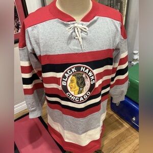 CCM Chicago Blackhawks Hockey NHL Heritage Knit Sweater Jersey-Men/Adult-NIB